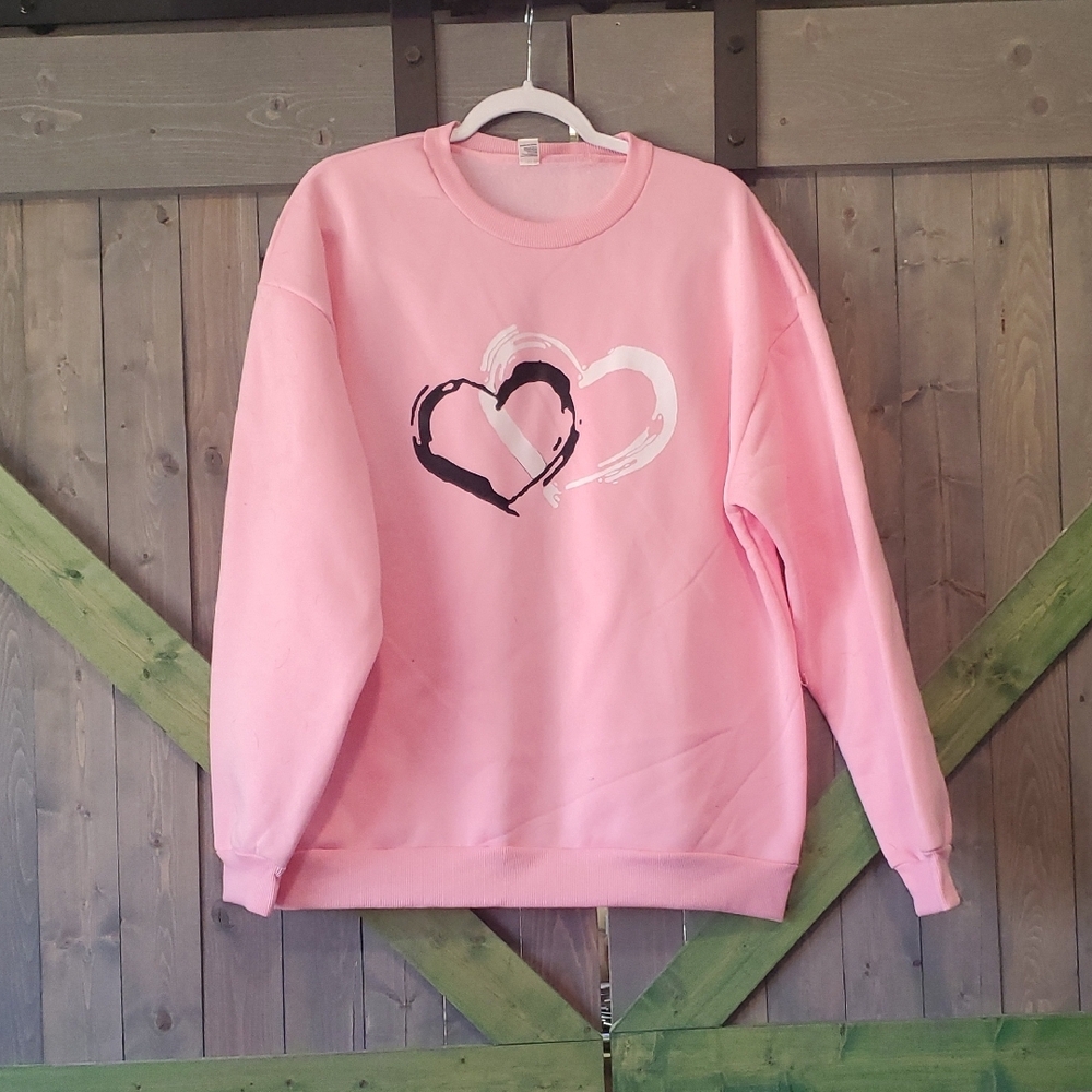 Pink Sweatshirt with Heart Design